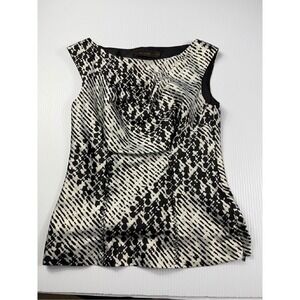 The Limited Sleeveless Blouse - Black & White Patterned‎ Top - Size XS
